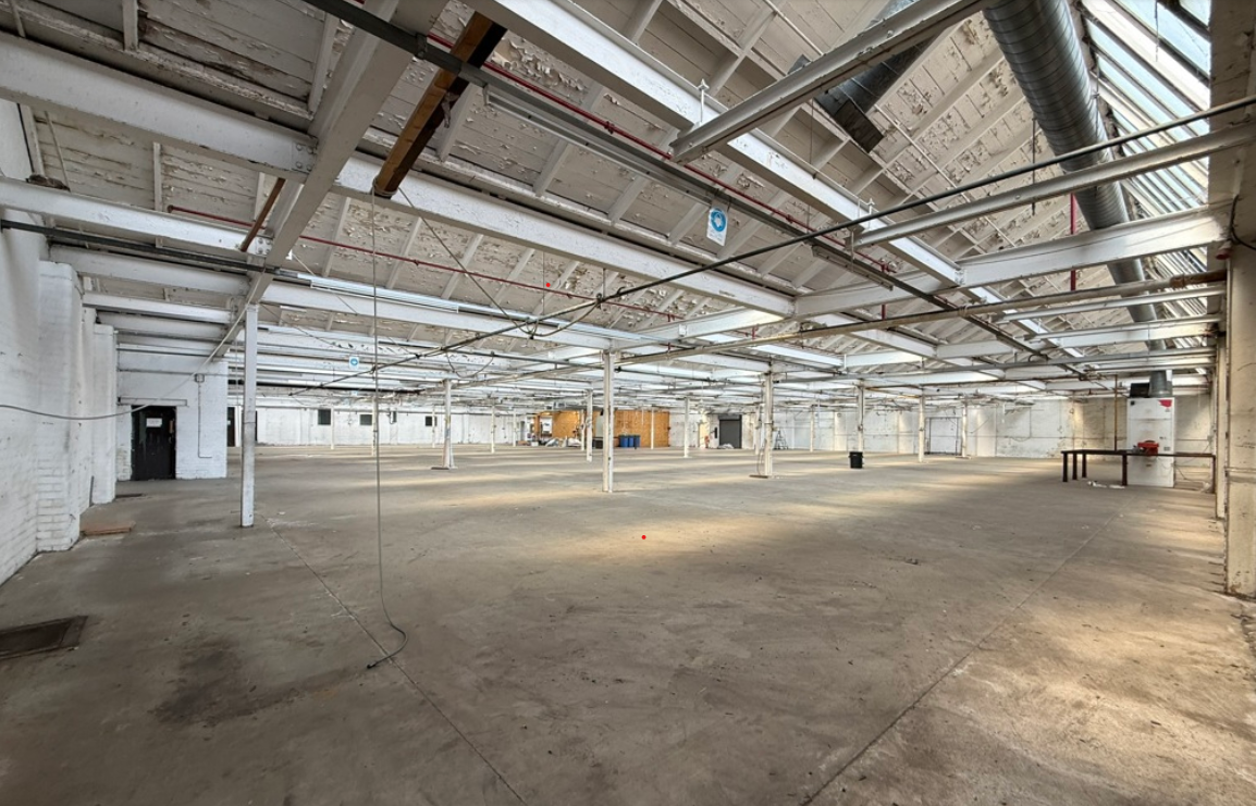 Interior of the warehouse space at Kingsfield House